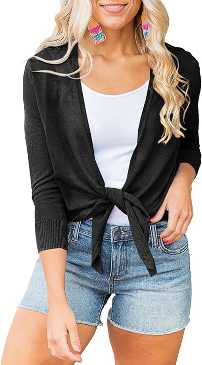 Saodimallsu Damen Leichte Strickjacke Langarm Casual Open Front Cardigan...