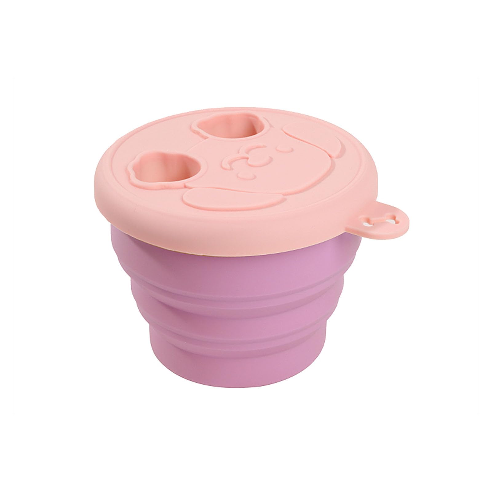 NRGQAXM Collapsibled Snacks Container, Snacks Finger Container No Mess Snack-containers Silicone Snack-box with Silicone Finger Lid Portable Food Storage Organizer Cup for Home Travel Camping