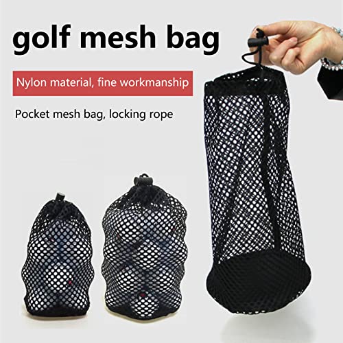 Golf Mesh Bag,Large Capacity Black Mesh Bag,Golf Balls Carrying Holder, for Golf Course M4