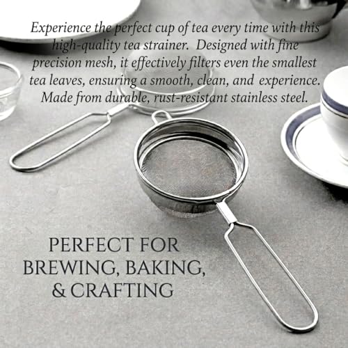 Image of Stainless Steel Tea Strainer (8cm) - Fine Mesh Chai Chhalni, Coffee Filter, Juice & Oil Strainer with Durable Wire Handle for Smooth Brewing