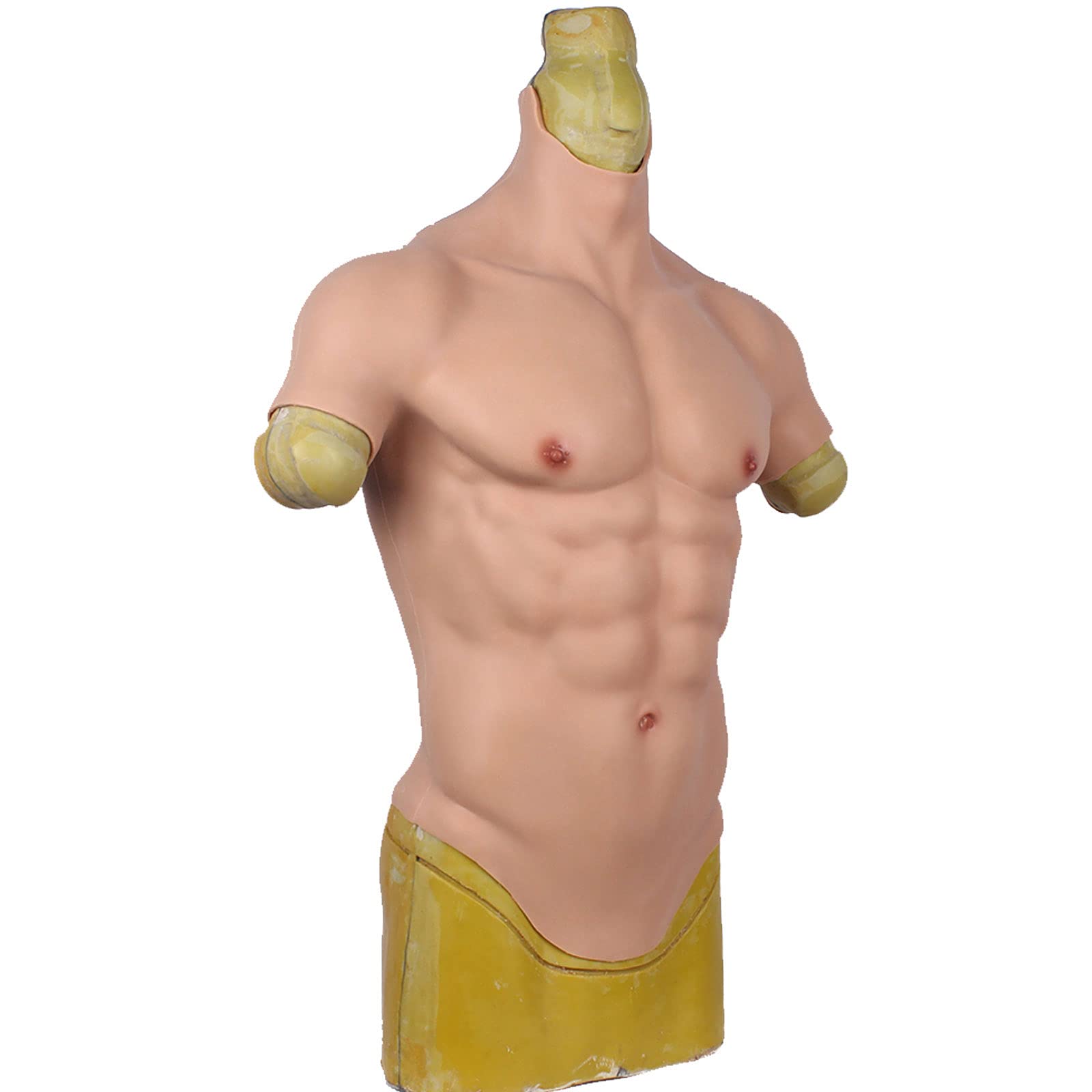 Buy AJIU Realistic Silicone Muscle Suit Fake Half Body Chest Muscle
