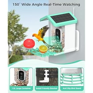 Bird Feeder with Camera, 4K HD AI Identify Bird Species, Smart Solar-Powered Bird Feeder, Auto Capture Bird& Motion Detection for Watching, Camera Bird Feeders Present for Bird Lovers Bird Feeder with Camera 4K HD AI Identify Bird Species Smart Solar Powered Bird Feeder Auto Capture Bird Motion Detection for Watching Camera Bird Feeders Present for Bird Lovers