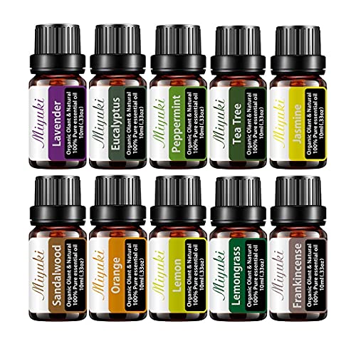 Miyuki Gardenia Essential Oils And 10Pack Essential Oil Set With Lavender,Eucalyptus,Peppermint,Tea Tree,Jasmine,Sandalwood,Orange,Lemon,Lemongrass,Frankincense #TOP14