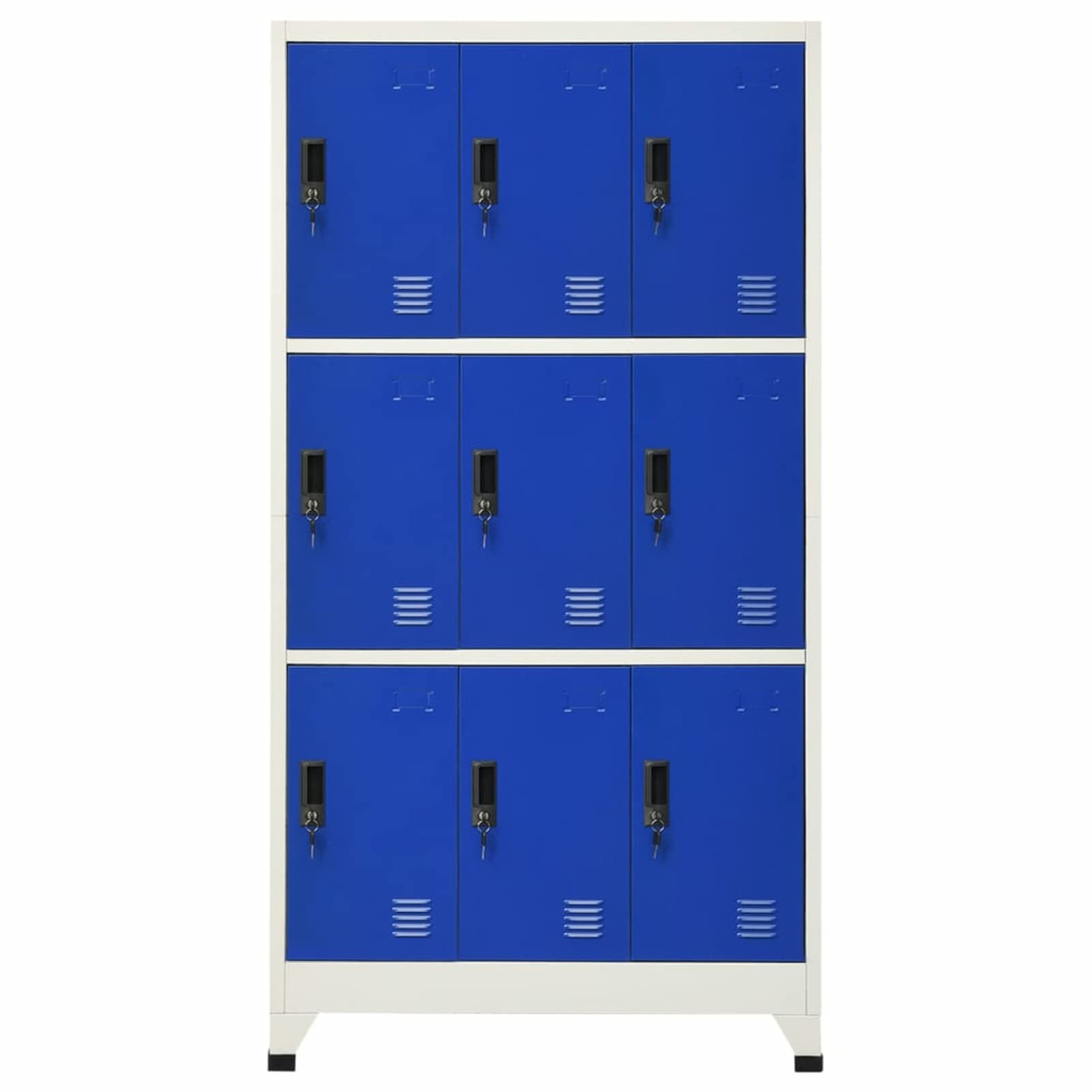 Armadietto con Serratura Grigio e Blu 90x45x180 cm in Acciaio