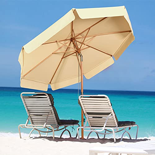 GIANTEX 3 m parasols voor buiten, 2-in-1, kantelbaar, afsluitbaar, 8 lamellen, 48 mm, met zonneklep voor regen en zon… - Afbeelding 6