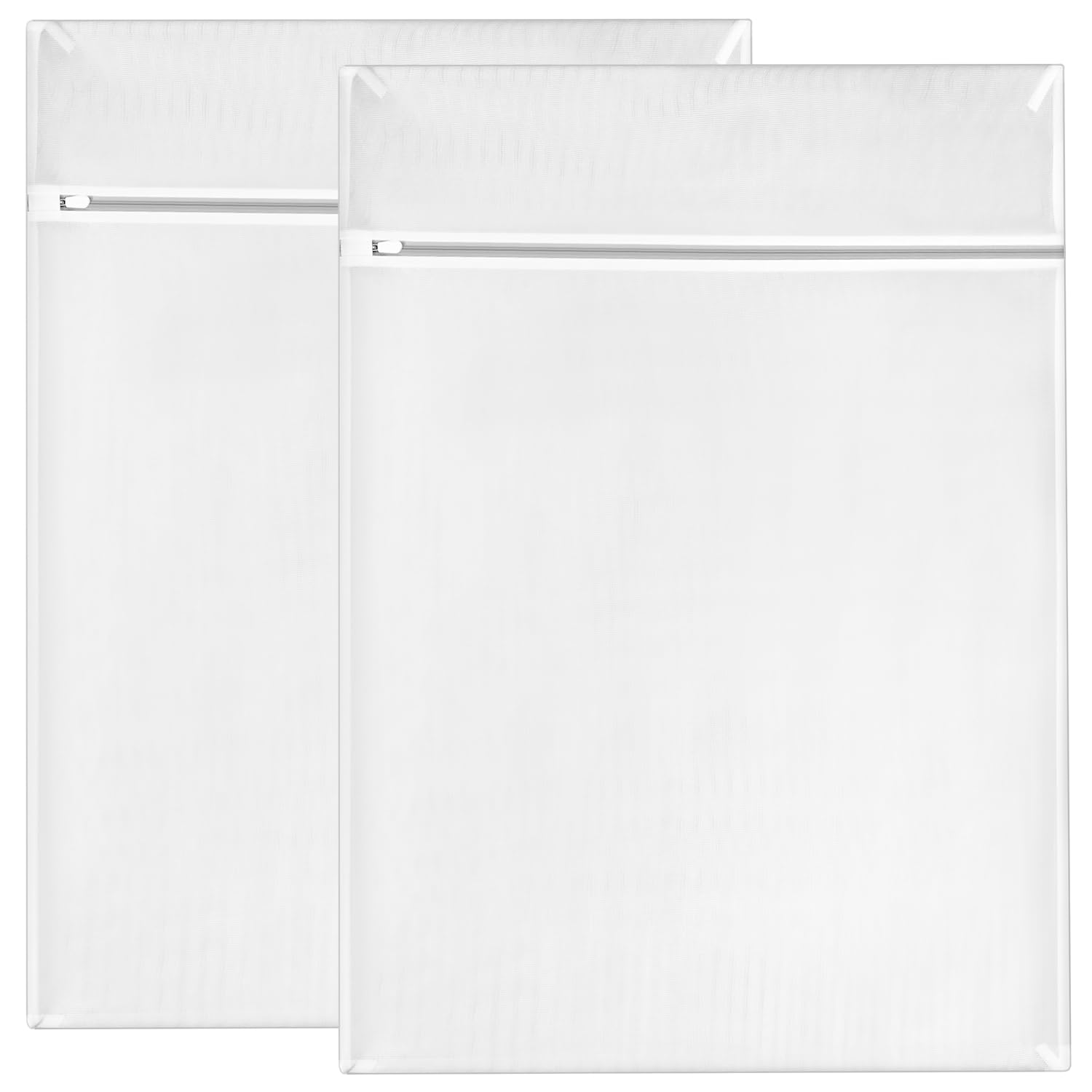 Qwork Qwork® 2 Pcs Mesh Laundry Bags, 80X60cm Reusable Washing Bags Laundry With Zips, For Sweaters, Coats & Travel Organizing