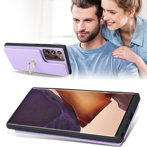 Image of for Samsung Galaxy Note 20 Ultra 5G Case with Card Holder,Galaxy Note 20 Ultra 5G Case Wallet for Women,Credit Card Holder,Ring Stand,Phone Wallet Cases 6.9 inch(Purple)