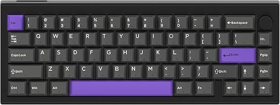 Hyekit Finalkey Cidoo V65 R2 Wireless Gaming Mechanical Keyboard, CNC Aluminum Frame, Bluetooth/USB Wired, Via Programmable, Hot Swap, Gasket Mount, 65% Keyboard, RGB Backlit, for Win/Mac, Black