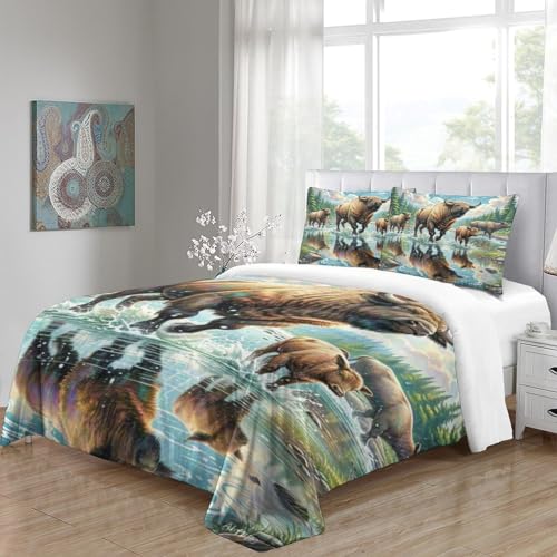 Housse de couette bison 200x200 infroissable qui ne perd pas ses couleurs