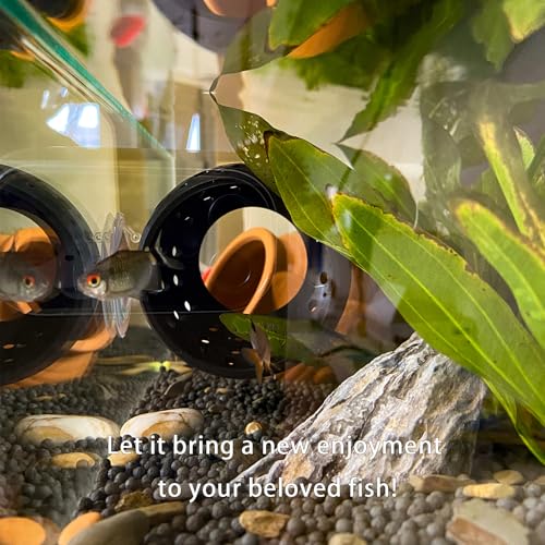 Image of Betta Fish Tunnel with Suction Cup - Aquarium Fish Hideout Shrimp Cave Guppy Fish Tunnel Tank Accessories Aquarium Decor for Small Fish Shrimp (Blue)