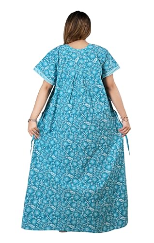 Image of Bejod's Collection Women Pure Cotton Nighty | Full Length Floral Printed Cotton Nighty Maxi | Soft & Breathable Nightwear (L-4XL)