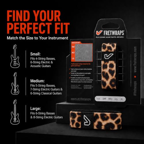 Image of Gruv Gear FretWraps Wild 'Leopard' String Muter 1-Pack , Small, Leopard Print