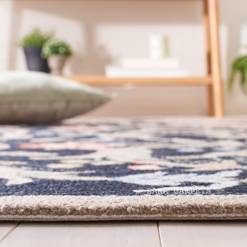 Image of Modern Abstract Hand Tufted Wool Floor Carpet for Home decore Living Room|Home and Bedroom & Hall 5x7 feet (150 x 210cm) Black H6
