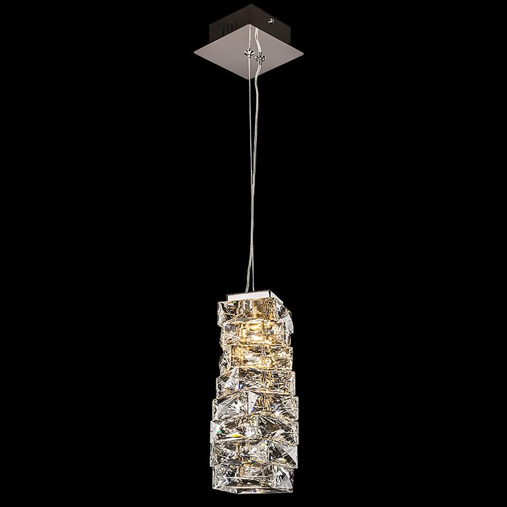 Crystal Pendant Light Fixtures for Kitchen Island, Dimmable Integrated LED Lighting with Crystal Glass Chrome Finished, Modern Pendant Light for Kitchen Island Dining Room Bar