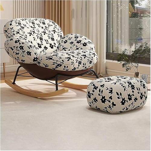 Fauteuil à bascule moderne assise douce rocking chair dossier haut