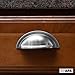 Satin Nickel Kitchen Cabinet Pulls - New 3 Inch Hole Center Bin Cup Drawer Handles - 10 Pack of Kitchen Cabinet Hardware