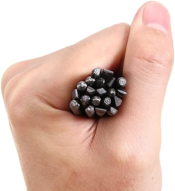 20Pcs DIY Stamp Punch Work Punches Jewelry Flower Steel Metal Stamp Mold Leather Marking Carving Tools
