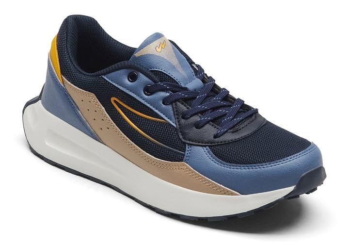Image of Campus Cable Men's Sneakers | Lightweight Casual & Sports Shoes for Men | Breathable Mesh Upper, Bubble Yoga Max Cushion Insole, EVA + TPR Anti-Slip Sole | Lace-Up Walking Sneakers