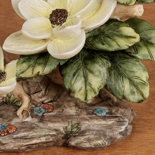 Escultura de Mesa Magnolia Blanca y Mariposa Amarilla miniatura 5