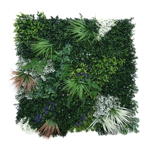 Valyria Home | Jardín Vertical Artificial Exterior e Interior | Muro Vegetal Artificial 100 x 100 cm (1m²) | Protección UV | Diseño Moderno | Hiedra Tropical | Planta Decorativa Pared