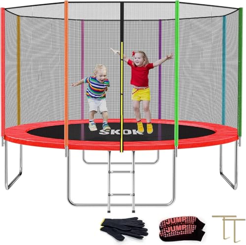 Image of SKOK Trampoline for Kids,400LBS Outdoor Trampoline with Net-ASTM Approved Trampoline for Children and Adults