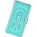 Coque Compatible avec Huawei Y6 Pro 2017 Portefeuille Etui PU Cuir Chouette Motif Flip Housse Impression Premium Fentes pour Cartes Support Magnétique Antichoc Gaufrage Carillons Eoliens Bumper,Vert