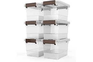 WYT Storage Organizer Bins with Latching Handle and Lids 3.5 Quart Clear...