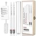 Notimin Medidor de Alcohol 2pcs Hidrómetro de Alcohol Set de Densímetros 0-100Vol% + Cilindro de Vidrio Especial, para licores/licores destilados etc (Manual en español,Sin termómetro)