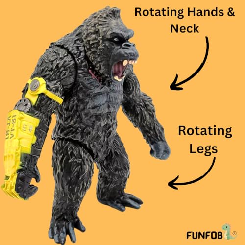 Image of Blue Aura Gorilla King Kong Action Figure Height - 17cm | Big Size Multicolour PVC | Kong Yellow Band