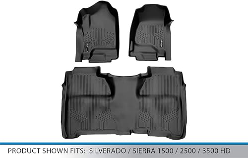 Miniatura 5 de Maxfloormat Tapetes para Chevrolet SilveradoGMC Sierra con doble cabina (2014-2017) set completo (negro)