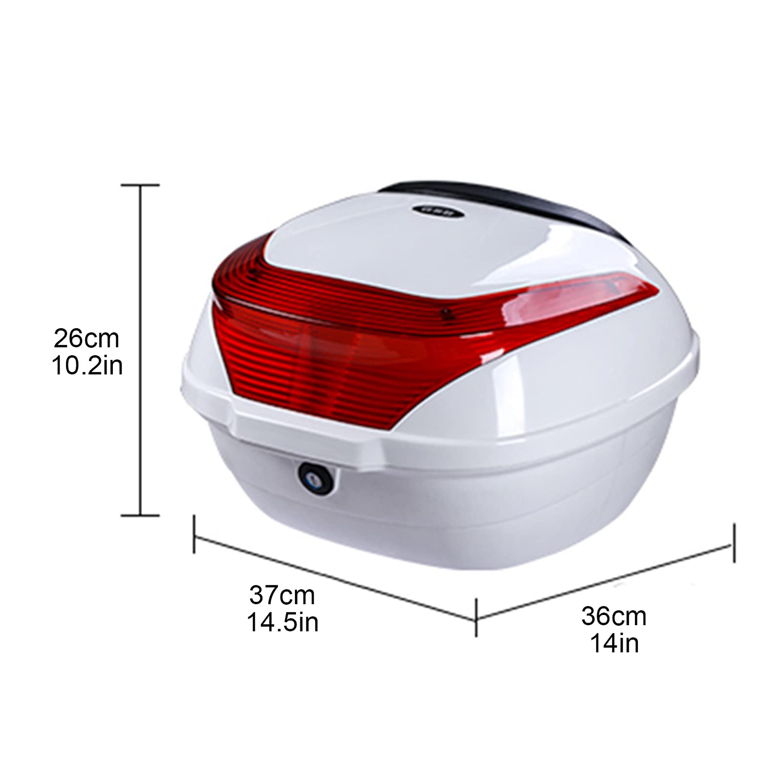 JKGHK Rectangle Motorcycle Top Box, Trunk Tail Box, Jordan
