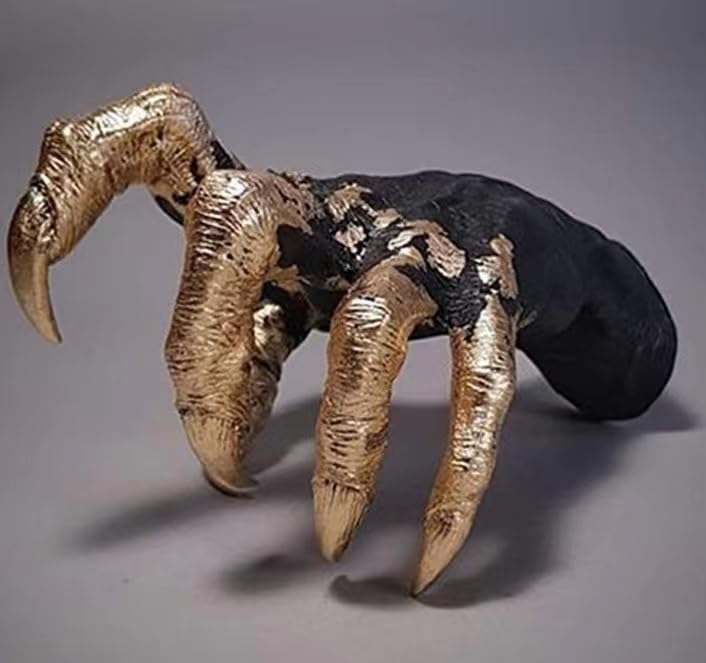 Miniatura 6 de Estatuas para colgar en la pared de la mano de la bruja, decoración gótica de Halloween, estatuas de terror de resina de pared, mano de bruja retro