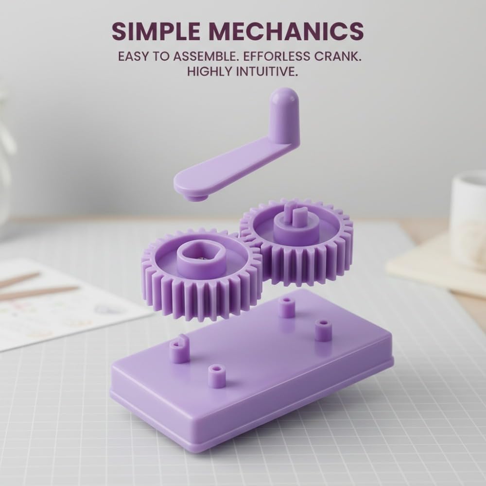 MOPFOL Purple Paper Quilling Crimper Tool - DIY Craft Crimping Machine for Uniform Patterns, 6.9×3.8cm Handheld Art Tool