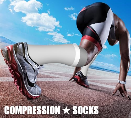 Image of Compression Socks (7 Pairs), 15-20 mmhg is BEST Graduated Athletic & Medical for Men & Women, Running, Flight, Travel, Nurses, Pregnant - Boost Performance, Blood Circulation