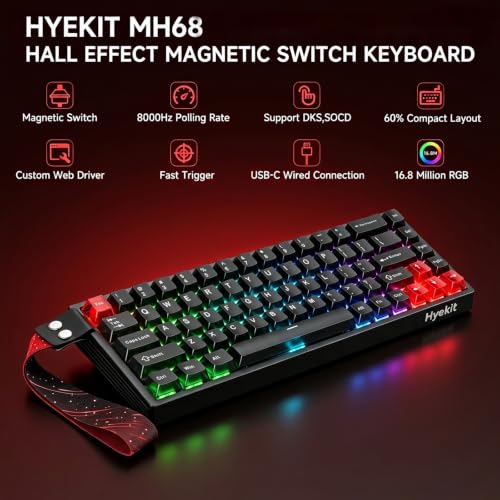 Image of Hyekit MH68 Hall Effect Gaming Keyboard, 65% 68-Key Magnetic Keyboard