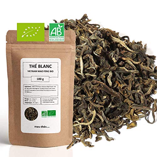 Thé Blanc bio vietnam - 100g (40 tasses) - Thé en vrac 100% agriculture biologique - Mes-Thés