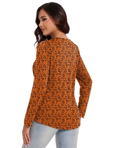 Micoson Womens Casual Long Sleeve Shirts Pleated Button V Neck Tunic Tops Spring 20254