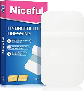 20 Count Hydrocolloid Bandages 2 x 4 in, Large Wound Dressing Healing Bandages for Wounds, Waterproof Bandage Large