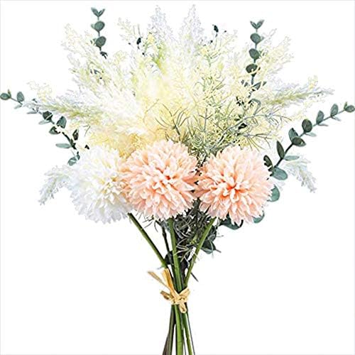 KIRIFLY Artificial Fake Flowers Plants Silk Flower Arrangements Wedding Bouquets Decorations Plastic Floral Table Centerpieces for Home Kitchen Garden Party Décor (Champagne)
