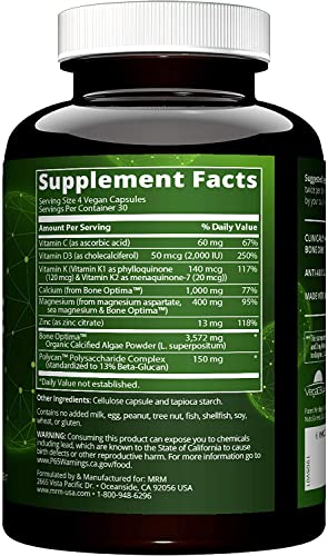 MRM Nutrition Vegan Bone Maximizer | Bone Strength + Density | Organic Certified Algae | with Vitamin K2 + D3 | Clinically Proven | Anti-Aging Nutrition | Gluten-Free | 30 Servings - Image 3