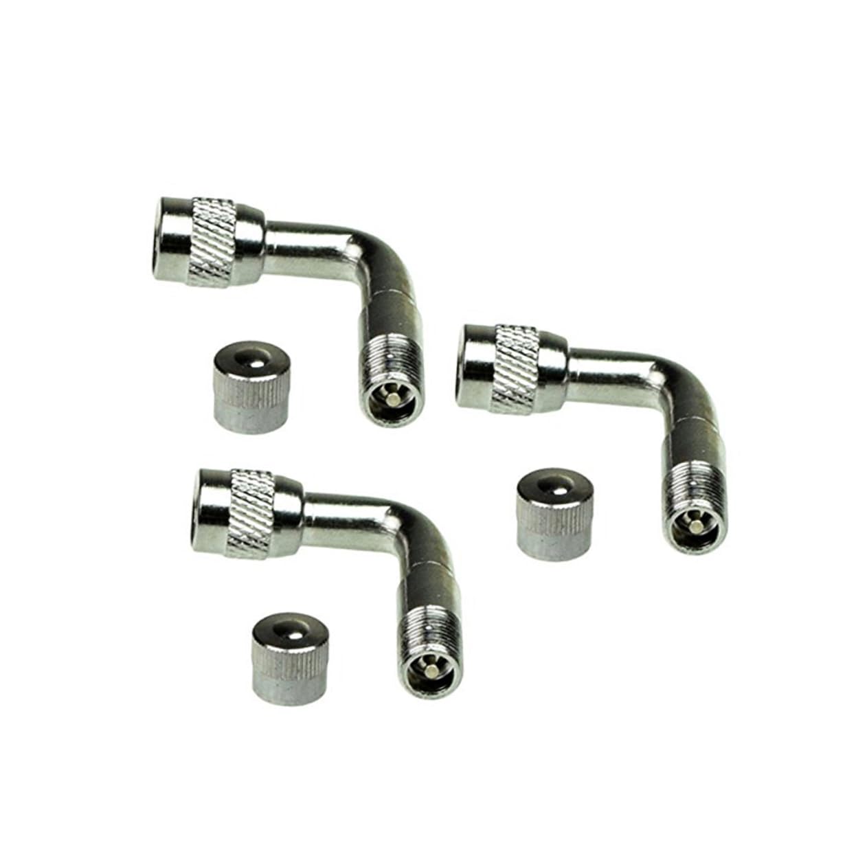 OUNONA 40piezas Extensiones De Válvula De Aire De Latón Para Neumáticos De Automóviles y Motocicletas Adaptadores De Rápido Plateado