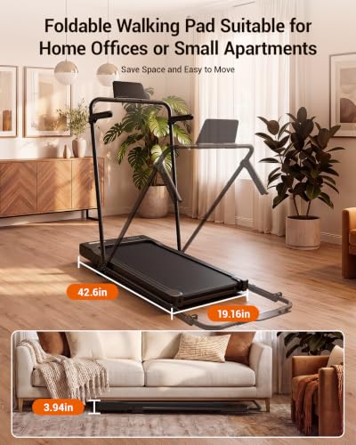 Image of Superun Walking Pad with 6% Incline, Under Desk Treadmill, 3 in 1 Portable Treadmills for Home with Remote Control LED Display, 2.5 HP Quiet Mini Treadmill for Office Home Use, 300 Lbs Capacity