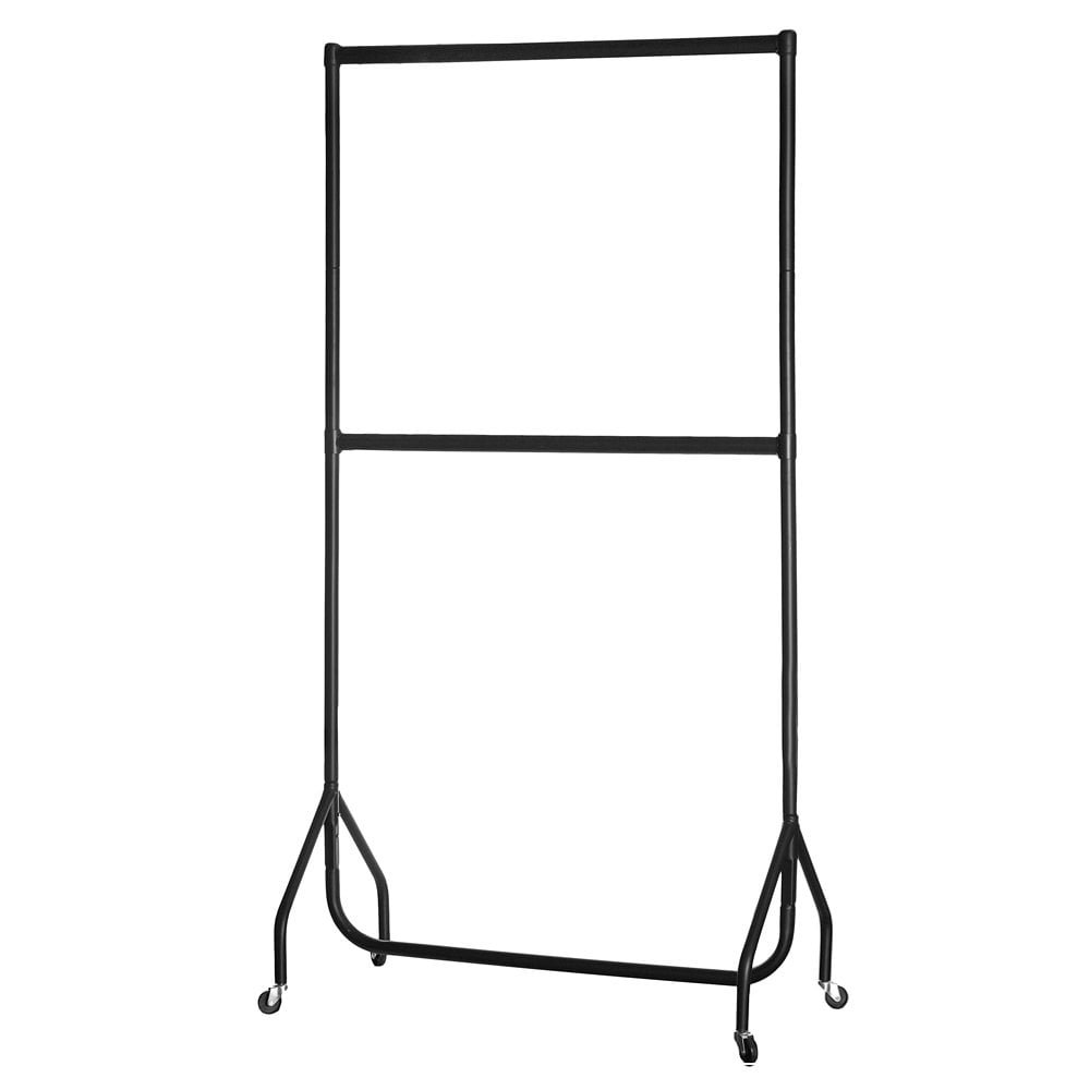 Shopfitting Warehouse Two Tier Clothes Rail - Black 3ft wide