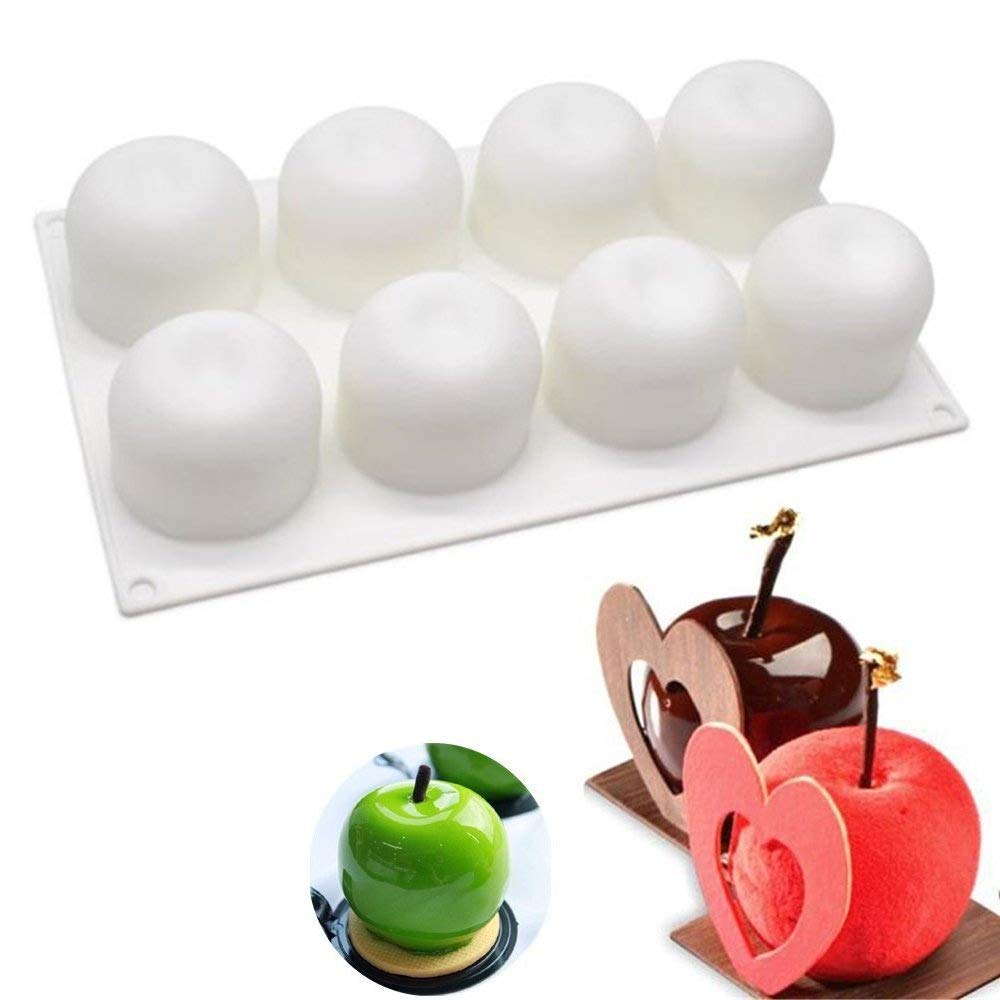 Apple Shape Silicone Cupcake Molds - Nonstick Bakeware for Fondant Chocolate Cakes, Wedding Cookies & DIY Decorating