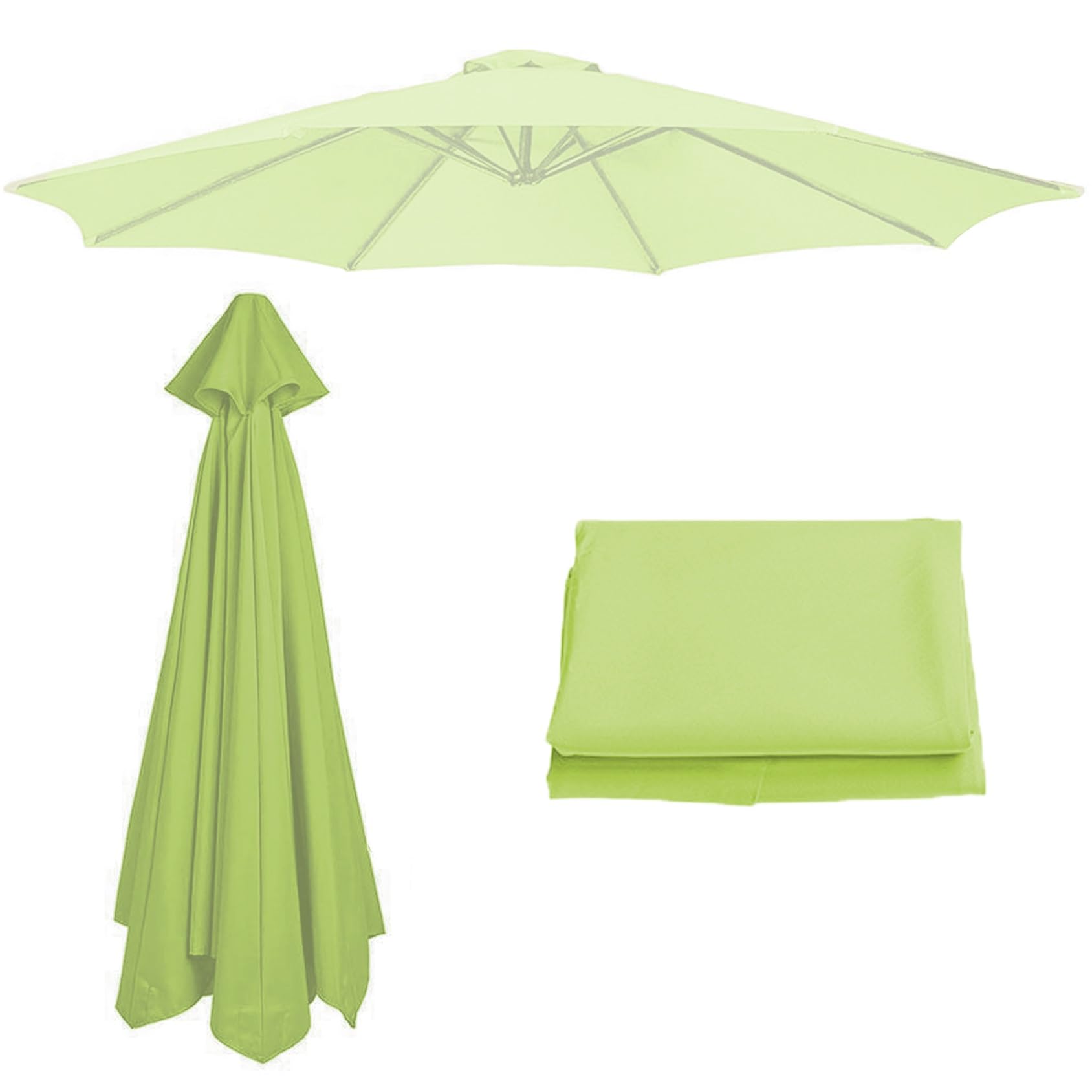 Patio Umbrella Replacement Canopy || 200cm-6 Arms 2.7m-6 Arms 2.7m-8 Arms 300cm-6 Arms 300cm-8 Arms || Parasol Replacement Cloth Canopy Cover For Backyard Pool Umbrella Cantilever Parasol(Color:Grass — image 1