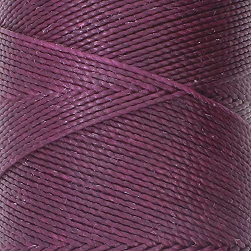 The Beadsmith Knot It Waxed Polyester Cord, Plum Color, 0.7mm Diameter, Light Wax, 144 Meters (472 Feet) Per Spool - Image 3