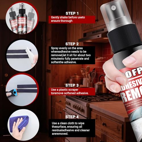 ROFPM Aufkleberentferner, Sekundenkleber Entferner, Etiketten Entferner, Klebstoffentferner Extra Stark Vignetten Entferner, Entfernt Schnell Hartnäckige Etiketten Allen Glatten Oberflächen, 200ml