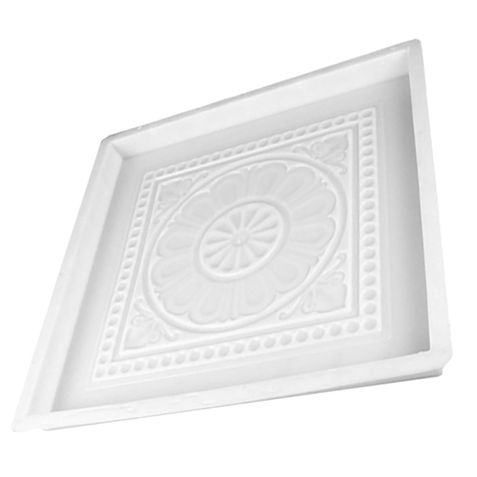 Molde para Baldosas de Cemento Plástico Blanco, Estilo Antiguo Reutilizable
