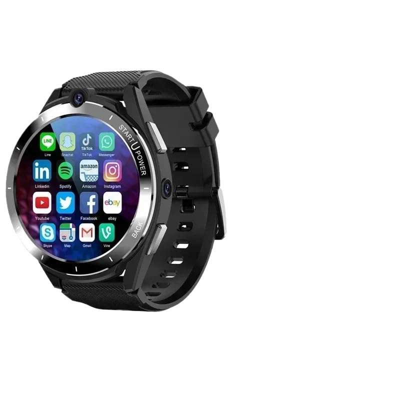 XINDADA Reloj inteligente Z40 4G NET 128G con memoria WIFI GPS Android 11 Dual Chip Cámaras duales de 8MP 4300mAh Batería grande Tarjeta SIM Reloj inteligente para hombres (Negro, RAM6G ROM128GB)