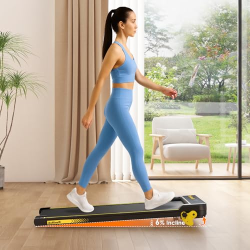 Image of Walking Pad with Incline Portable Treadmill with Handle Bar for Home Office Under Desk Use Small Space Treadmill